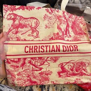 Dior pink and Cream Tote Bag